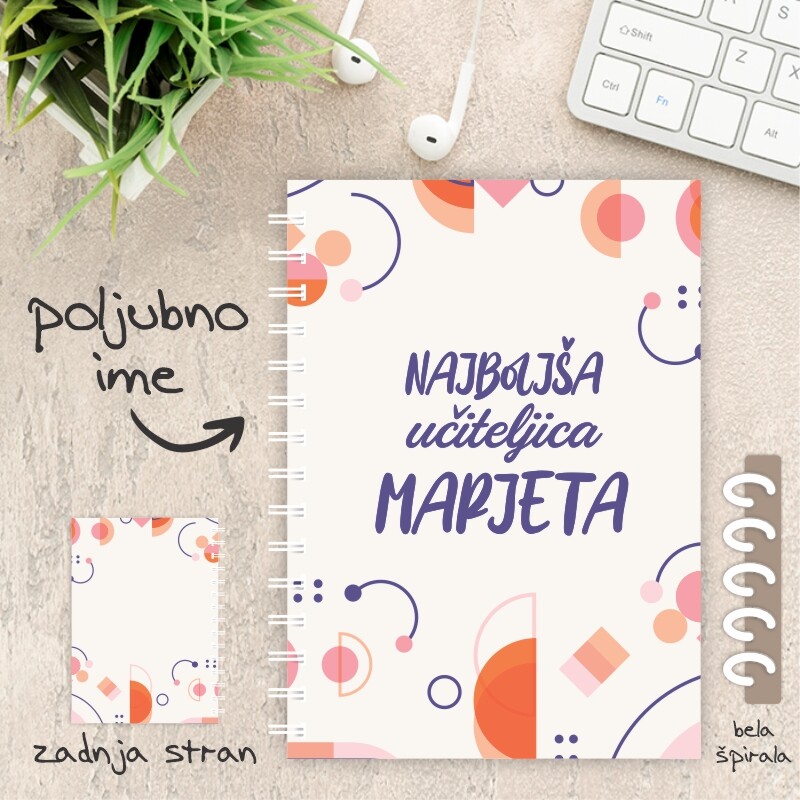 personaliziran rokovnik za učiteljico