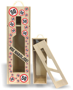 Darilna lesena škatlica z znakom za omejitev hitrosti