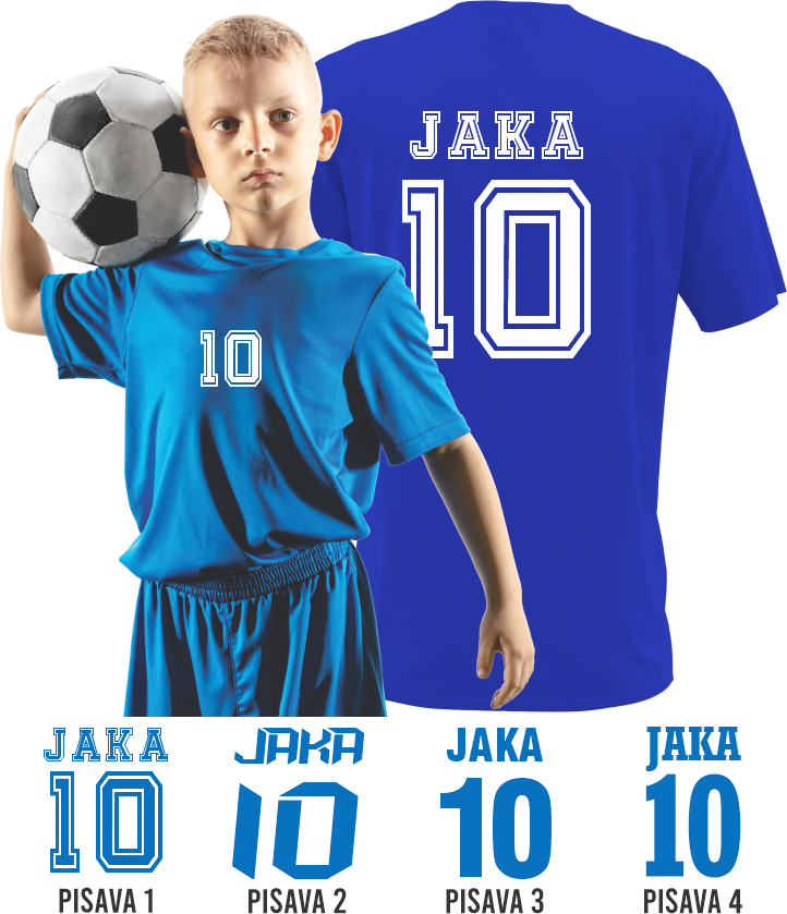 Športna otroška majica z imenom in številko