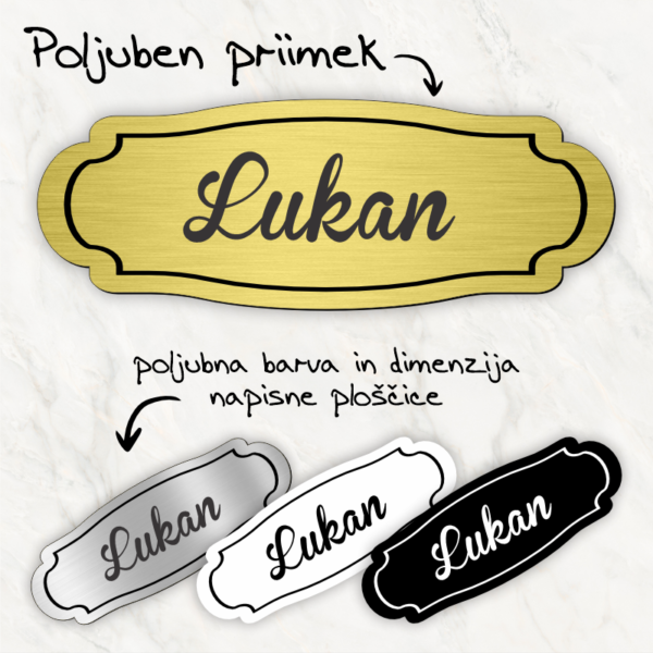Elegantna napisana ploščica PLOŠČ9