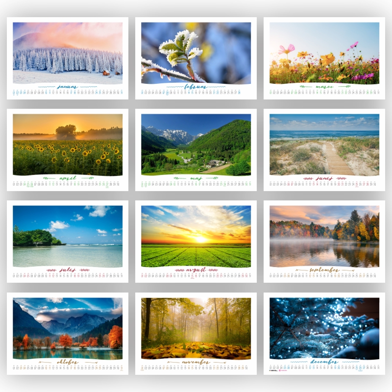 13-listni ležeči Foto koledar 2026