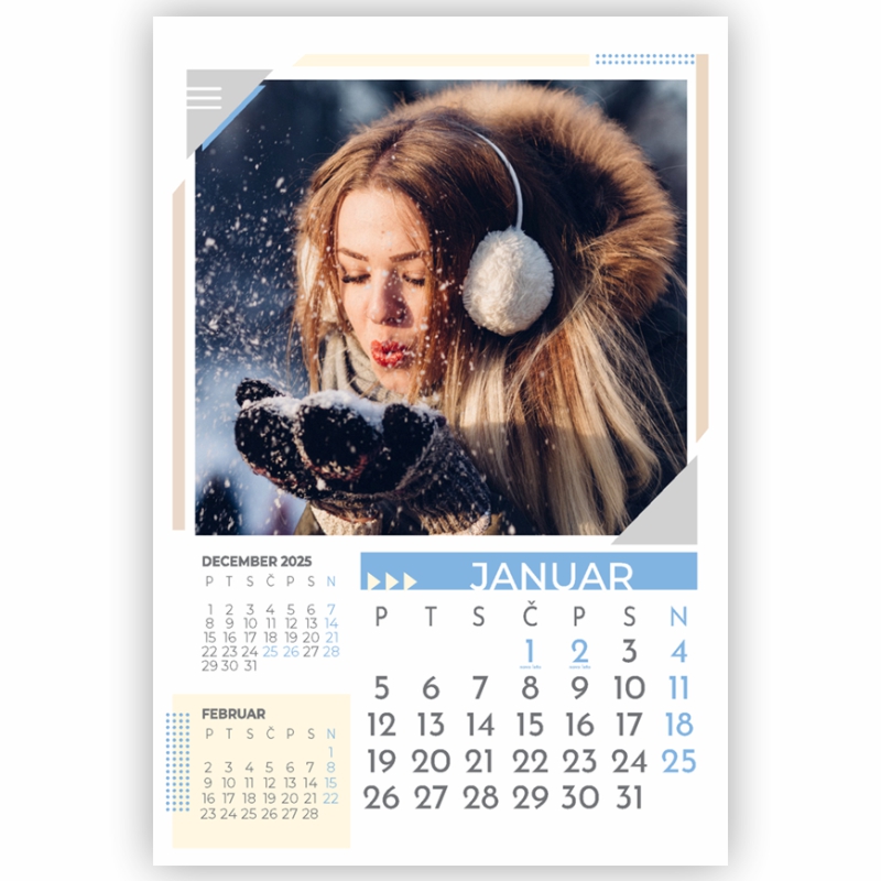 Trimesečni 13-listni Foto koledar 2026