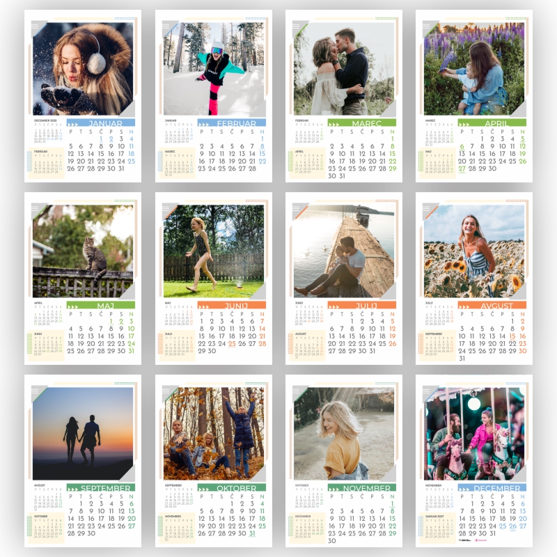 Trimesečni 13-listni Foto koledar 2026